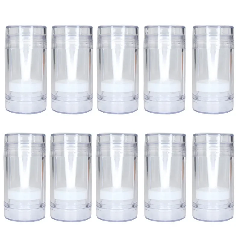 10pcs/pack 50ml 75ml Empty Clear Black Deodorant Bottles Twist Up Stick Tube Round Bottom Filling Stick Deodorant Container