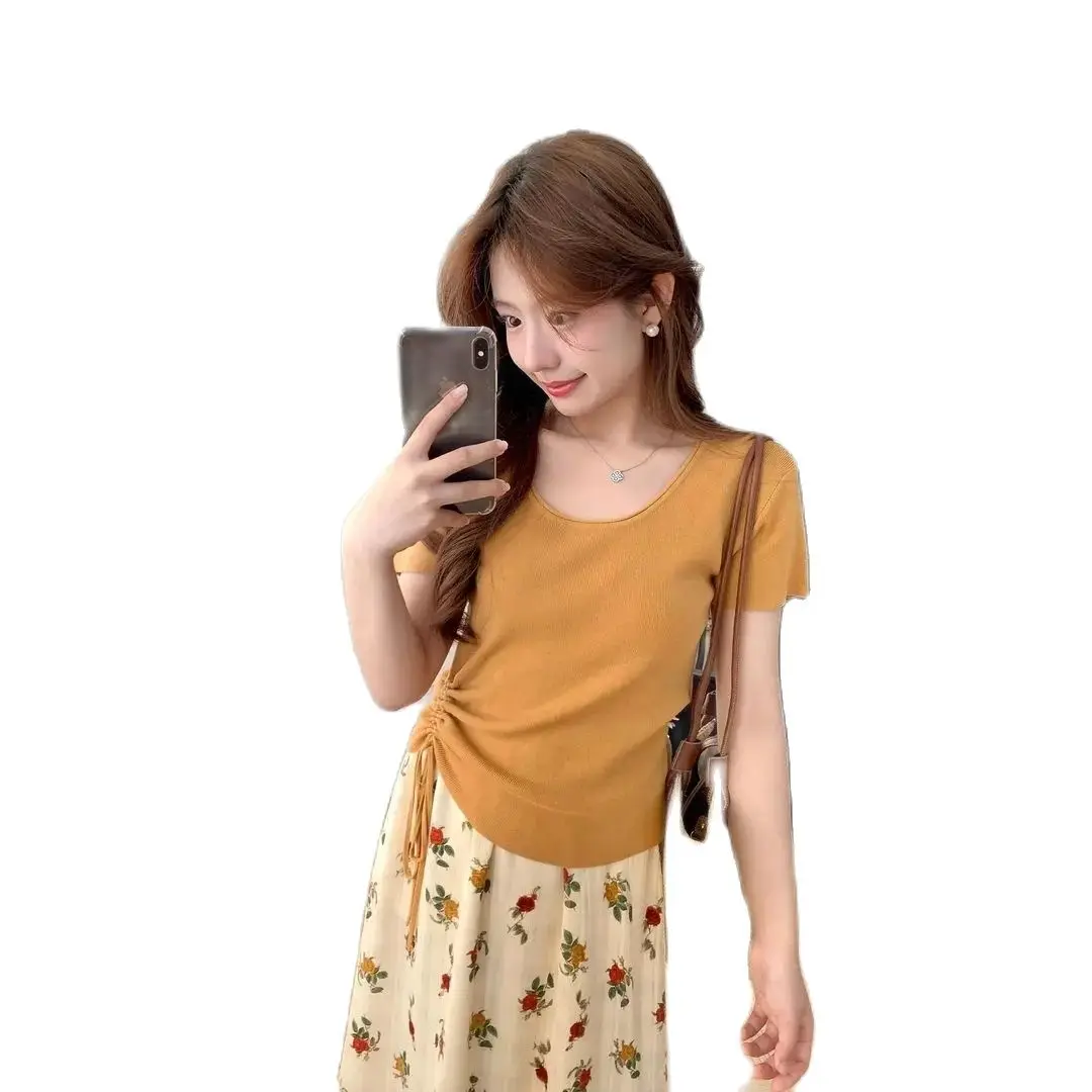 Skirt Set Korean Fashion Floral Print Women 2024 Summer New Elegant Long Skirt+Tee Female A-Line Drap Beach Holdiay 2pieces Set