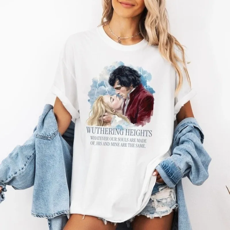 2026 movie Wuthering Heights Cotton graphics Tshirt unisex 2026 summer New Emily Bronte O-neck fashion Short Sleeve Men's shirt