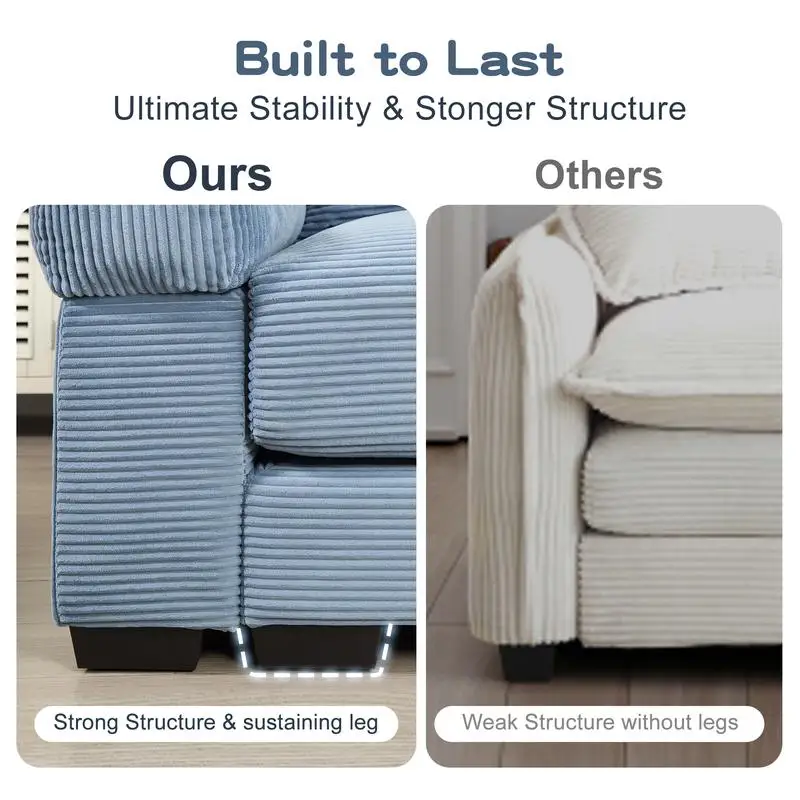 أريكة مقطعية ذات سحابة كبيرة الحجم، أريكة بمقعد عميق قابلة للتحويل مع مساند للذراعين واسعة للغاية، 10 وسائد، سروال قصير ممتاز #5