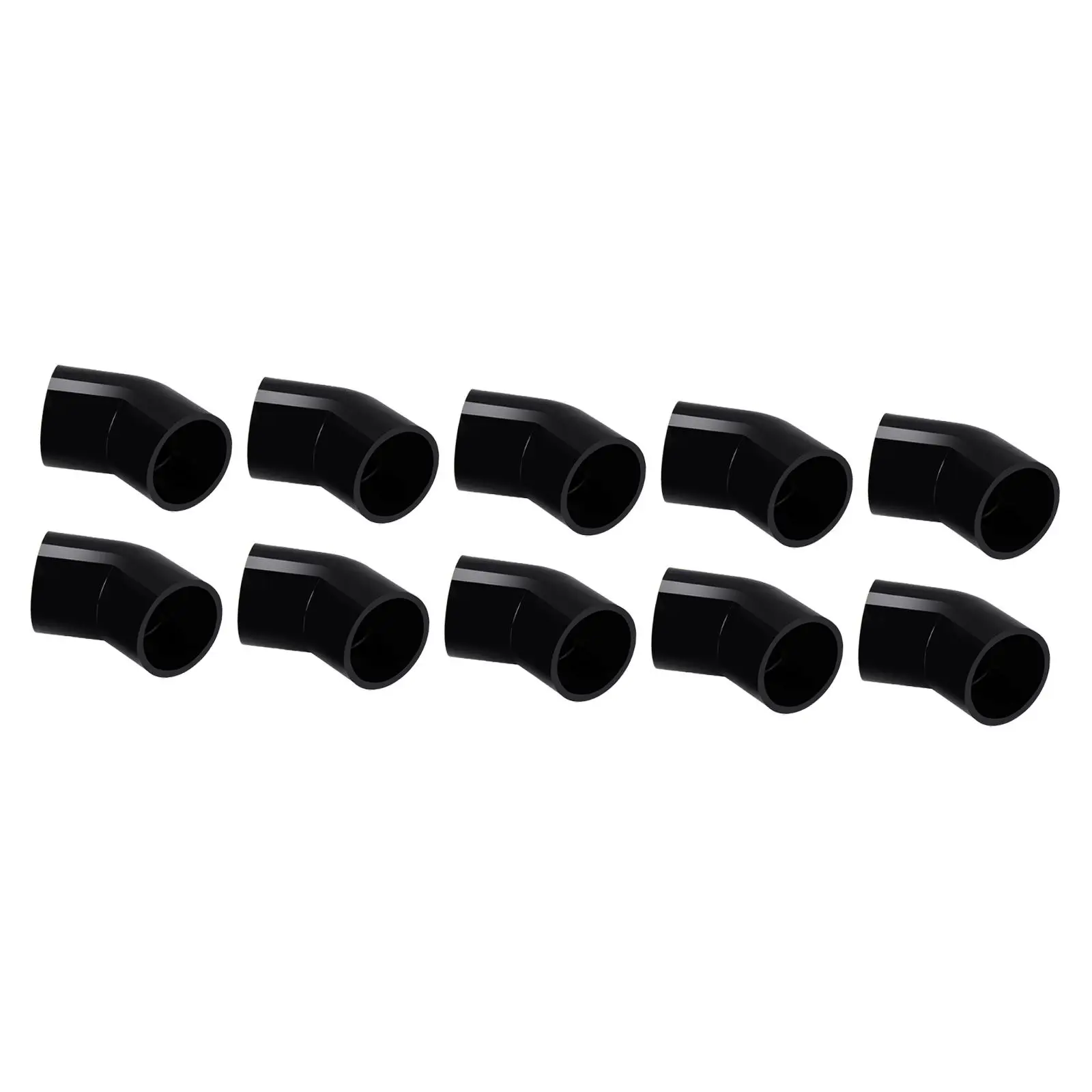 Black PVC Water Pipe Fittings 45 Degree Elbow Socket Adapter Coupling 2 Way Joint for Industrial Water Supply