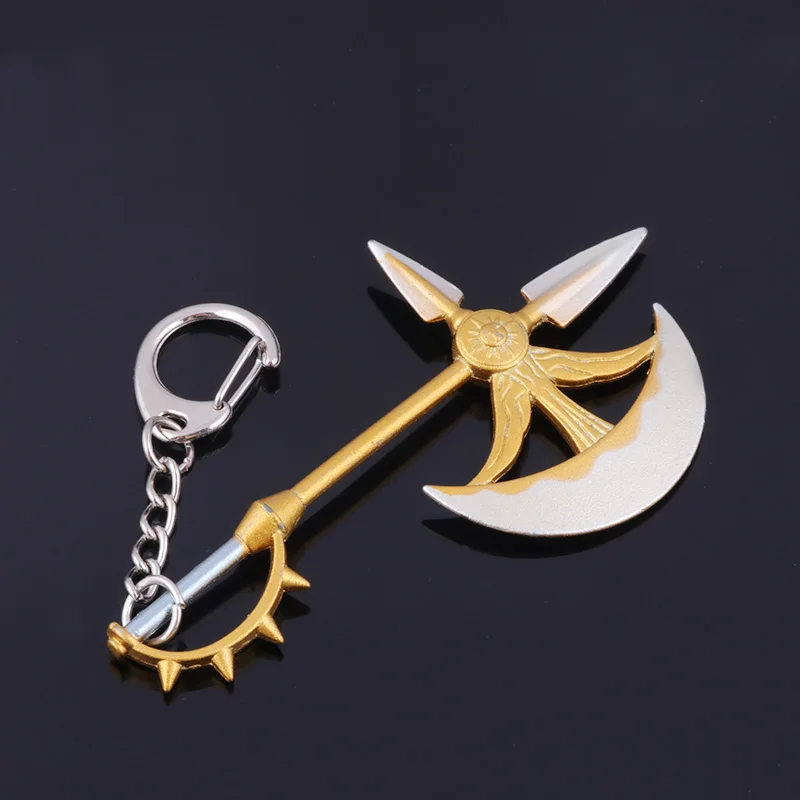 Anime The Seven Deadly Sins Keychain LostVayne Rhitta CHASTIEFOL Weapon Model Pendant Key Chain for Men Cosplay Keyring Jewelry