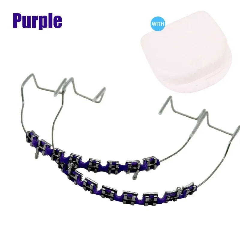 1 Pair New Colorful Temporary Tooth Decoration with Box, Metal Wires Orthodontic Ligature Ties & Fake Braces Brackets Quality