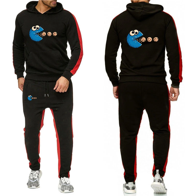 

Spring And Autumn 2025 NomNom-Cookie Adventure Graphic Logo Print Men's Daily Commute Solid Color Hoodies Pants Sports Suits