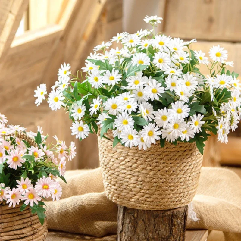 35CM24 ramo de margaritas pequeñas flor Artificial Pastoral decoración del hogar decoración de boda manzanilla