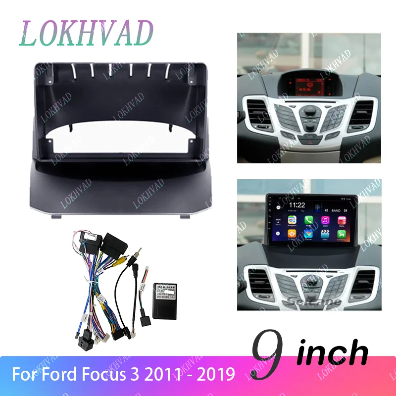 9inch Car Radio Fascia for Ford Focus 3 2011 - 2019 DVD Stereo Frame Plate Mounting Dash Installation Bezel Trim Kit