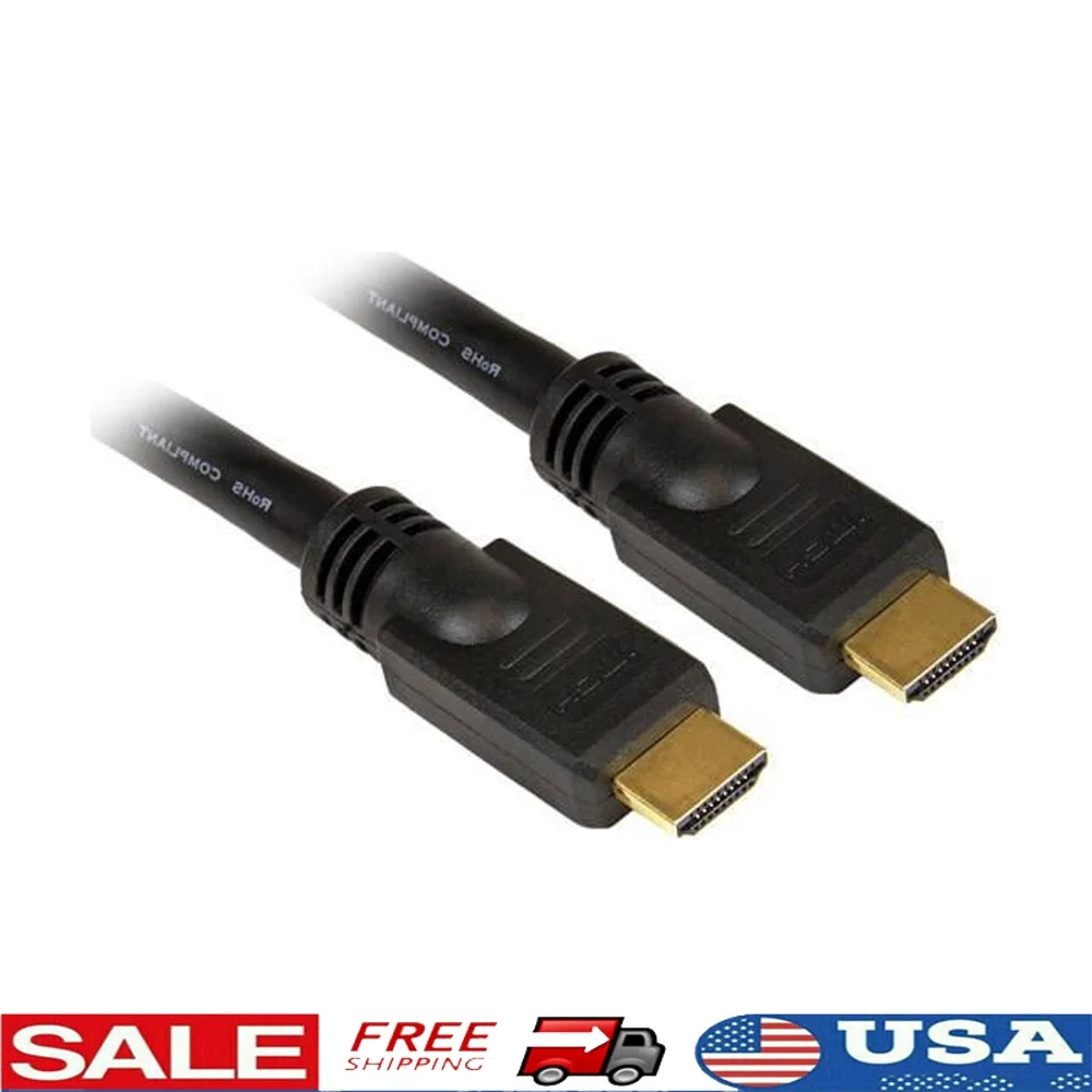 

25-футовый высокоскоростной HDMI-кабель Ultra HD 4K x 2K позолоченный аудио-видео кабель Надежное подключение Проекторы Ноутбуки и устройства
