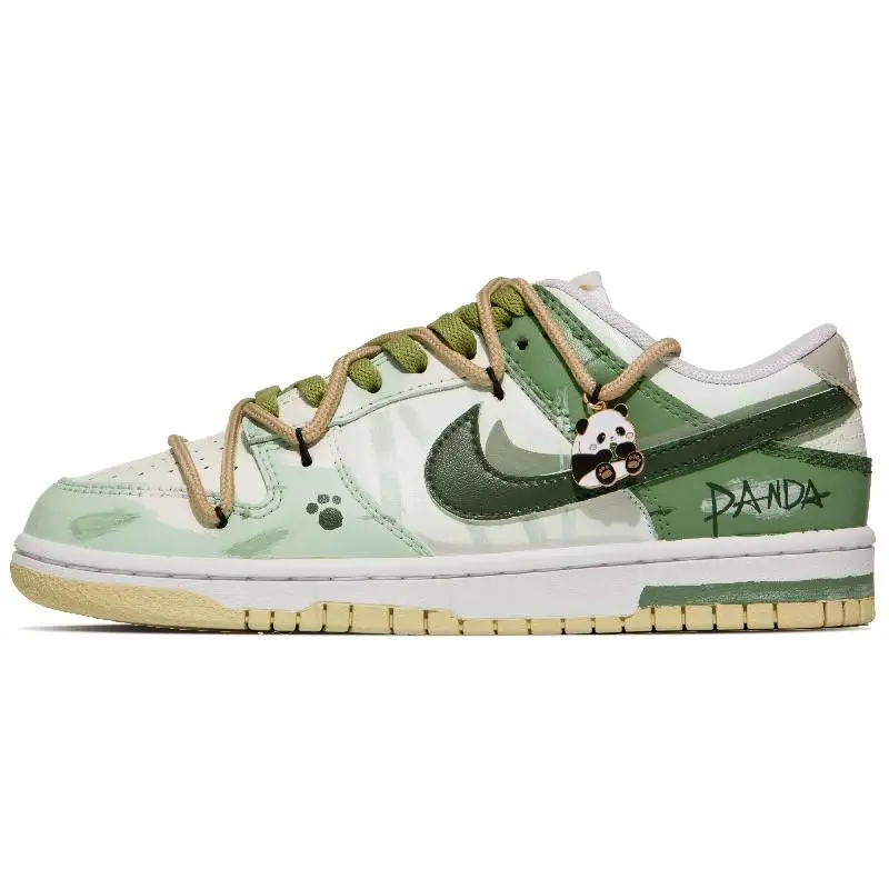 【Customize】Nike Dunk Skateboarding Shoes Men Low-top White/yellow/green Sneakers shoes DV0833-100