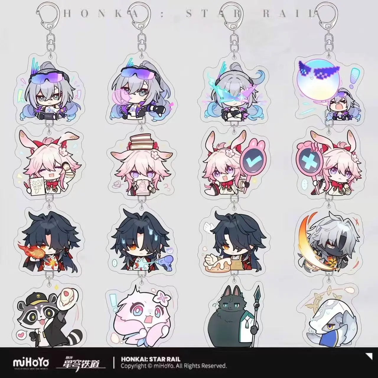Honkai: Star Rail New Keychain Cute Cartoon Anime Evanescia Blade Silver Wolf Pendant Keyring Backpack Jewelry Badge Gift