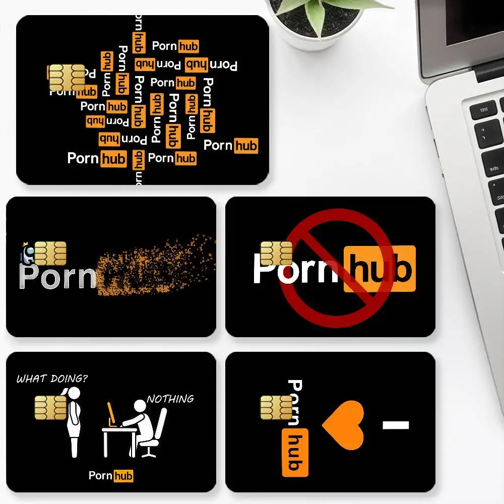بطاقة الائتمان P-Pornhub-S 4 قطع ملصقات مقاومة للماء مضادة للخدش لحماية ديكور الخصم البنك ومترو الأنفاق