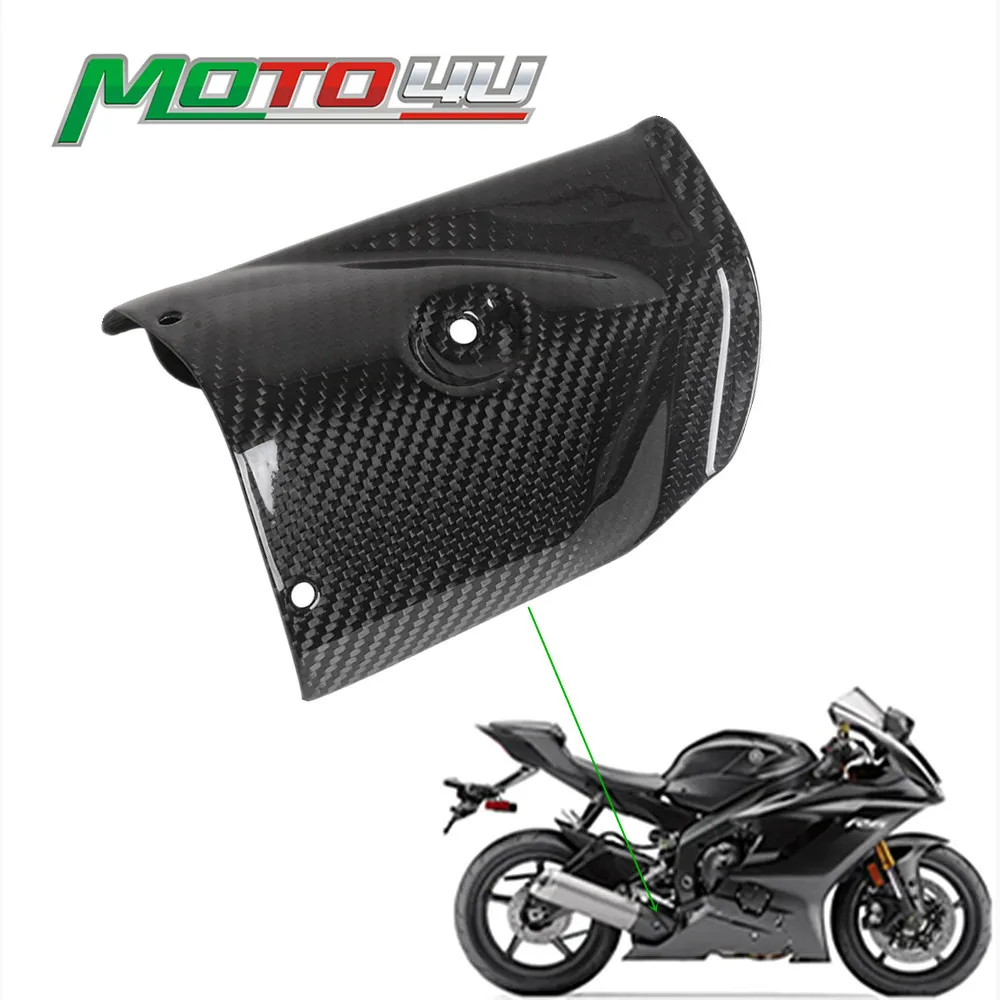 

MOTO4U For YAMAHA YZF-R6 YZF R6 2017 2018 2019 2020 2021 Carbon Fiber Exhaust Protection Motor Exhaust Pipe Cover Heat Shield