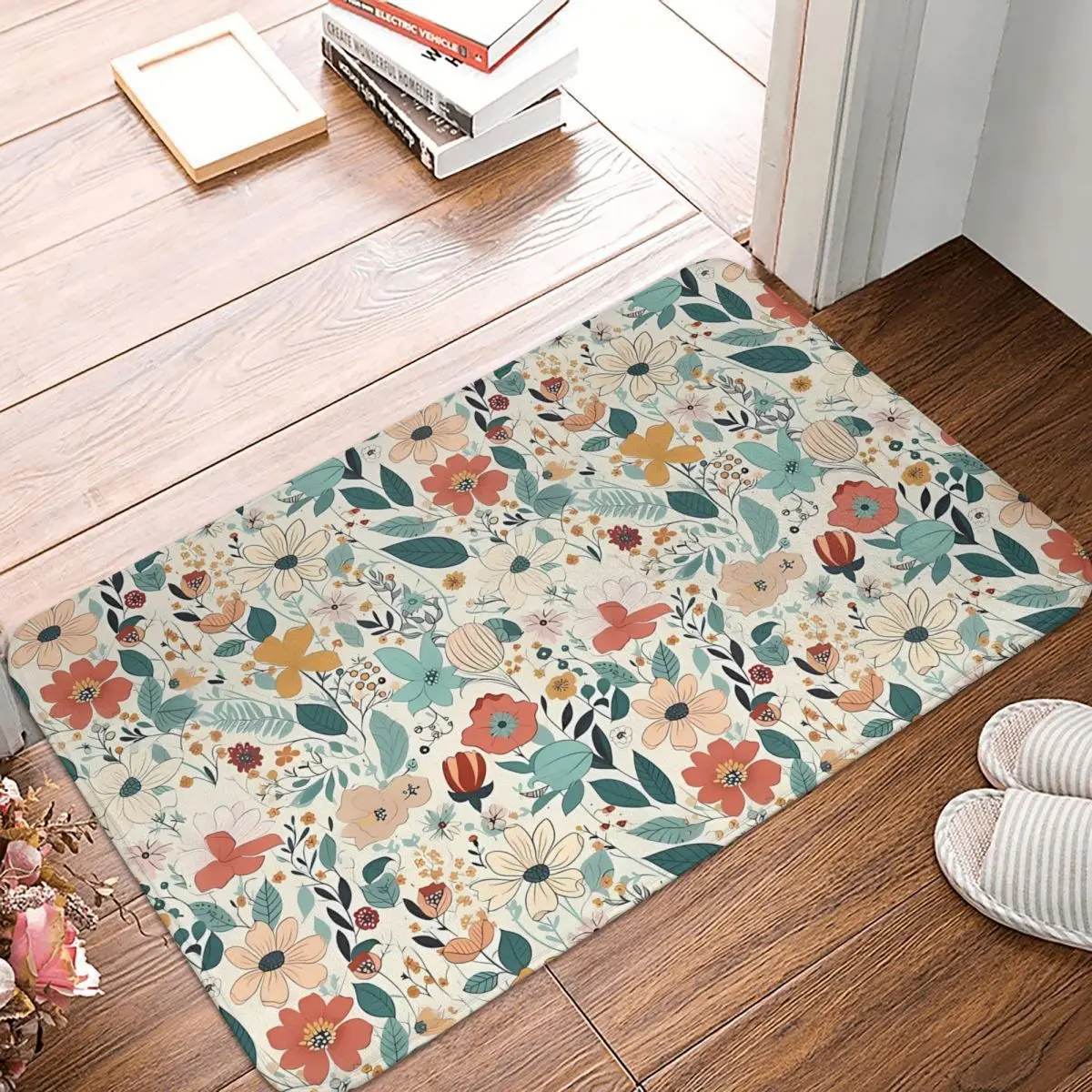 Multicolor Floral Seamless Pattern Japanese Turf Bedroom Mat Rug Home Doormat Kitchen Carpet Decoration