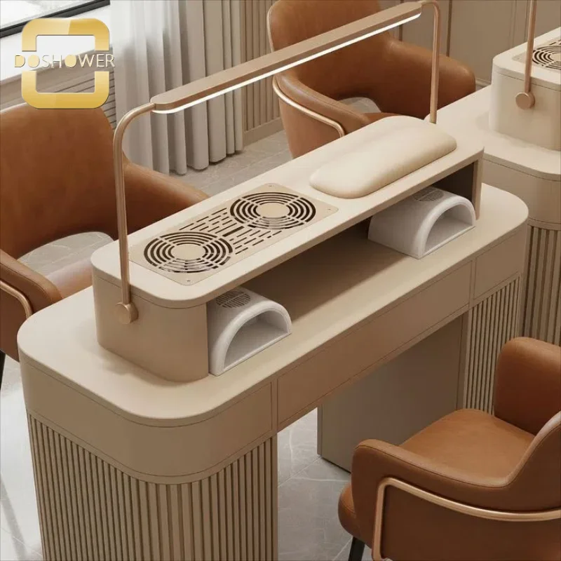 

Manicure Table and Chair Set Luxury Professional Manicure Tables with Dust Collector for Nail Salons UV Gel Customized