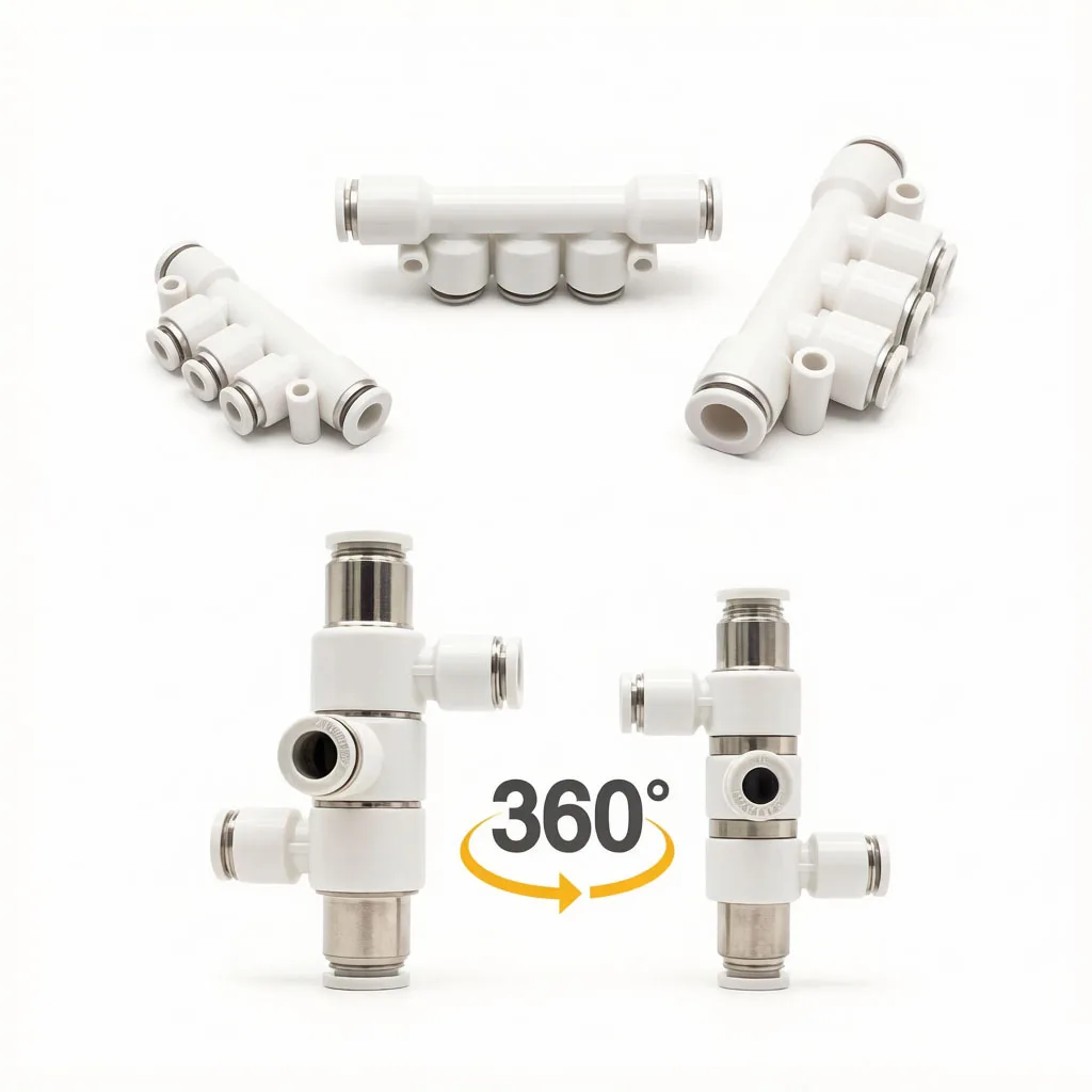 AirTAC PEG PEW PYW PZG PHDK Pneumatic Reducing Tee Push To Connect Air Tube Fitting 4/6/8/10/12mm