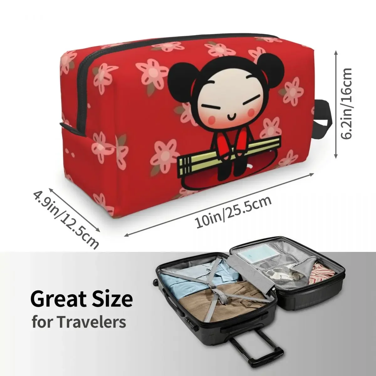 Custom Cartoon Anima Pucca Toiletry Bag Women Cosmetic Makeup Organizer Lady Beauty Storage Dopp Kit Case