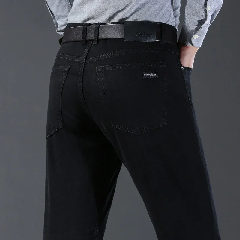 Men Classic Advanced Fashion Brand Jeans Jean Homme Man Soft Stretch Black Biker Masculino Denim Trousers Mens Pants Overalls