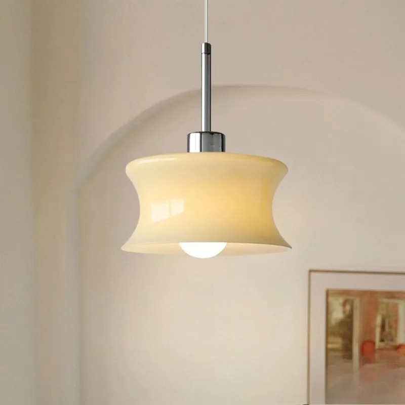 

French Cream Style Glass Pendant Lights Led Living Room Restaurant Bedroom Study Minimalist Retro Indoor Decoration Hanging Lamp