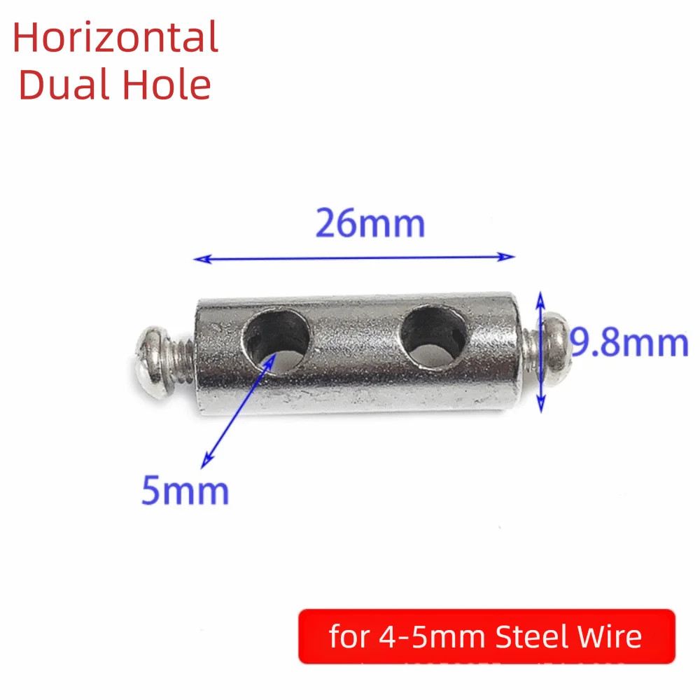 10Pcs Double Hole Cable Clamp Adjustable 1.5-5mm Wire Thread Locker Clamps Multi Purpose Portable Adjustable Wire Rope Clip