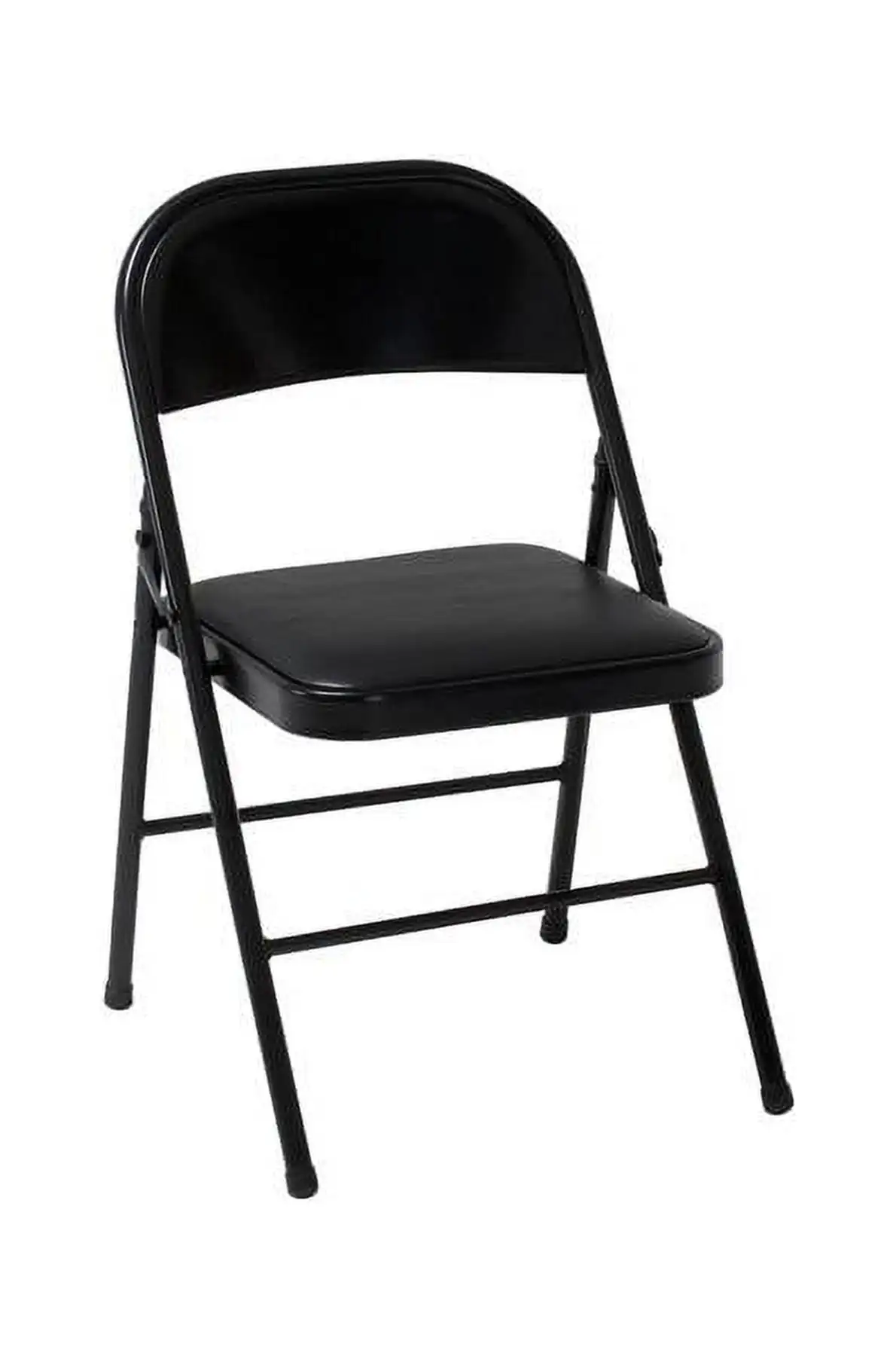 

Mainstays Deluxe Vinyl Padded Seat and Metal Back Folding Chair, Double Braced, Black