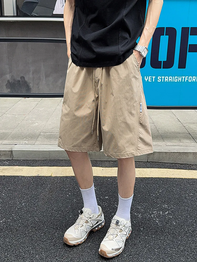 

Qui Dry Sports Me orts Men's Summer Outdoor Wear Thin Casual Five-Quarter Length Straight Leg Elastic Waisand orts