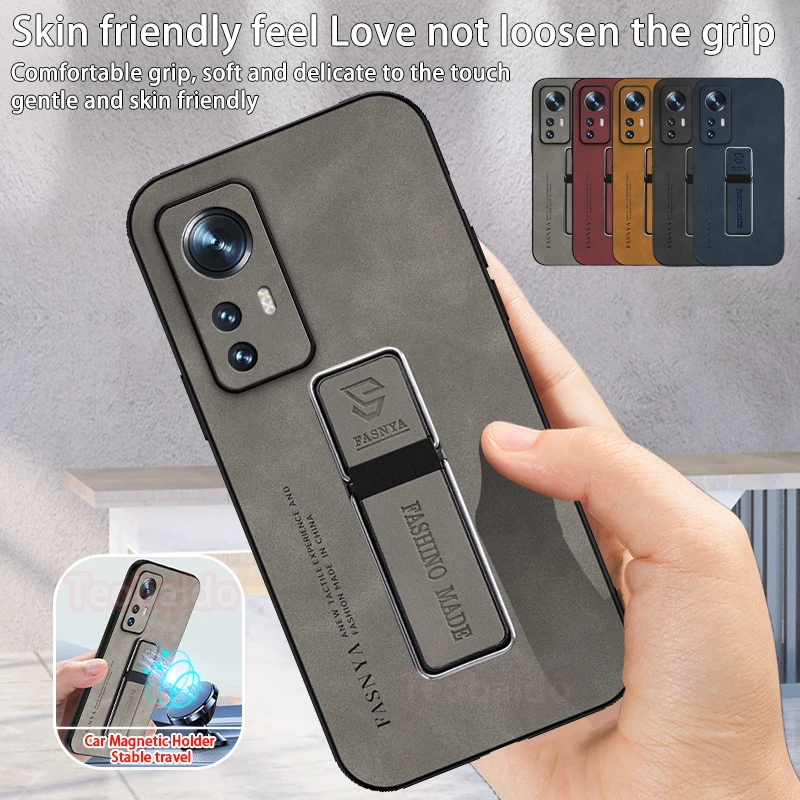 For Xiaomi 12 Pro Case Luxury Car Magnetic Holder Phone Cases For Xiaomi12 Xiaomy Xiomi Mi12 Mi 12 Pro 12X 5G Leather Back Cover