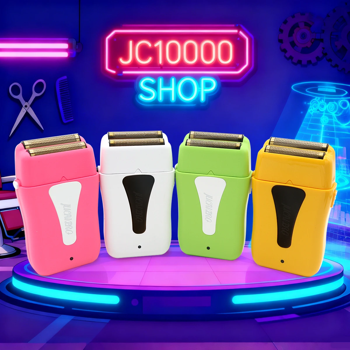JUCAI PRO JC10000 Men's Electric Shaver 10000 RPM High-Speed Hypoallergenic Foil Professional Beard Trimmer Hair Cutter
