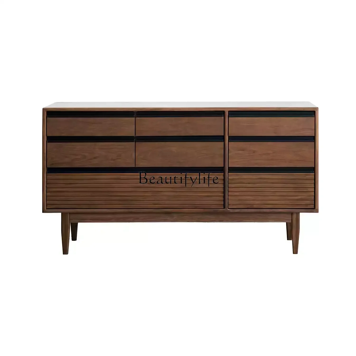 

FG-North American black walnut eight-bucket cabinet solid wood locker drawer storage Nordic Japanese modern simplicity