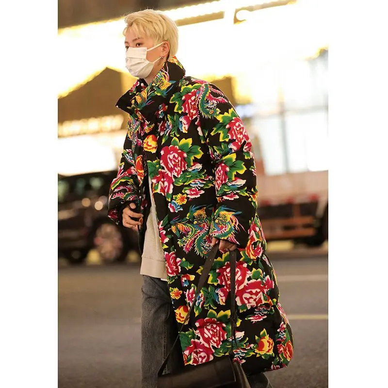 Long-sleeved Cotton-padded Jackets Both Menwomen Super Warm Cold-proof Large-sized Chinese Style Large Floral Patterns Northeast