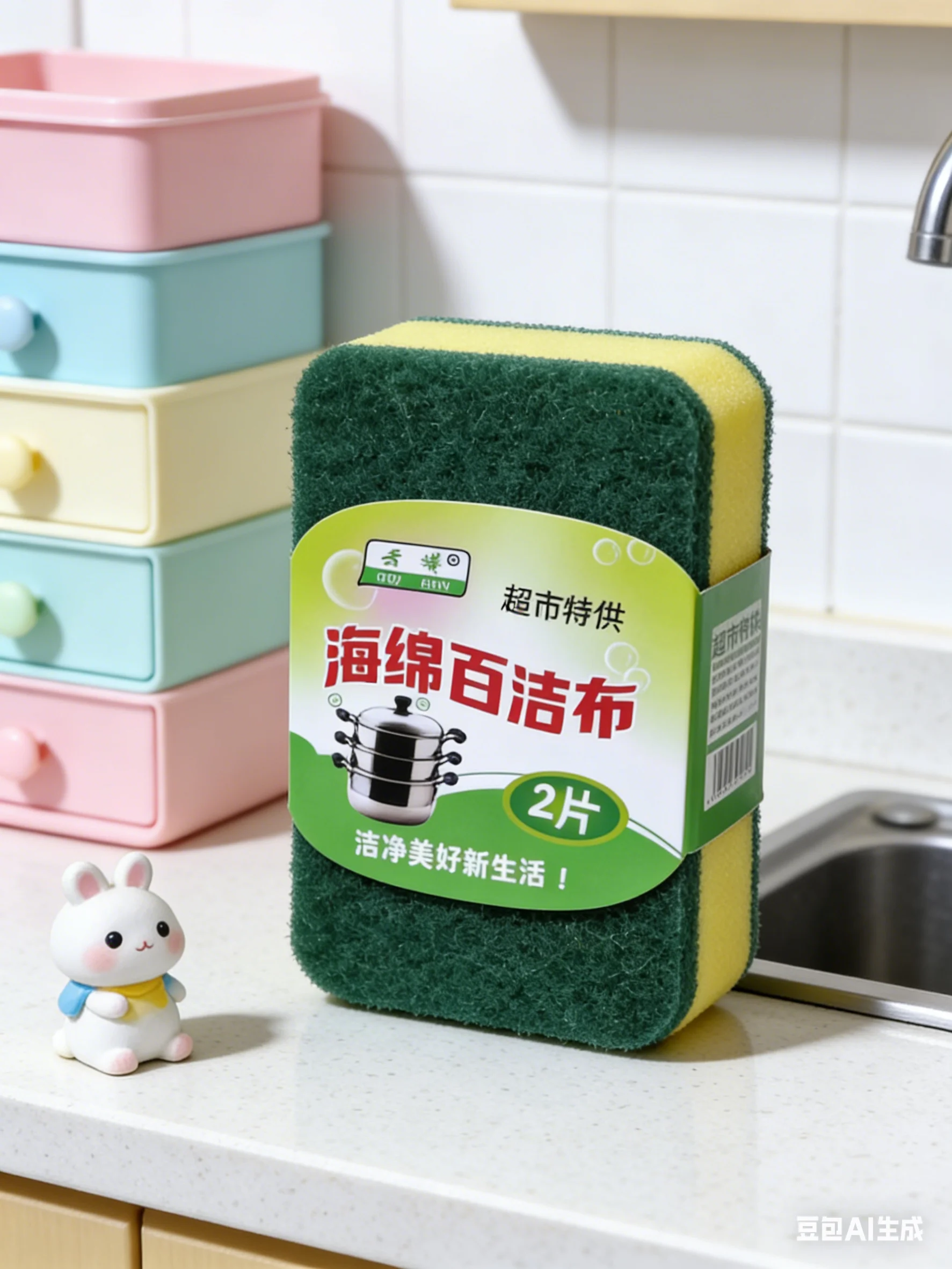 10pcs Sponge Rub Cleaning Absorbent Sponge Block Scouring Pad Dishwashing Sponge Magic Scrubbing Dishware Artifact Brush Bowl