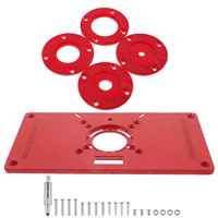 1 set Woodworking Machine Red Panel Electric Wood Milling Slotting Machine Router Sled Template Precision Aluminum Insert Plate