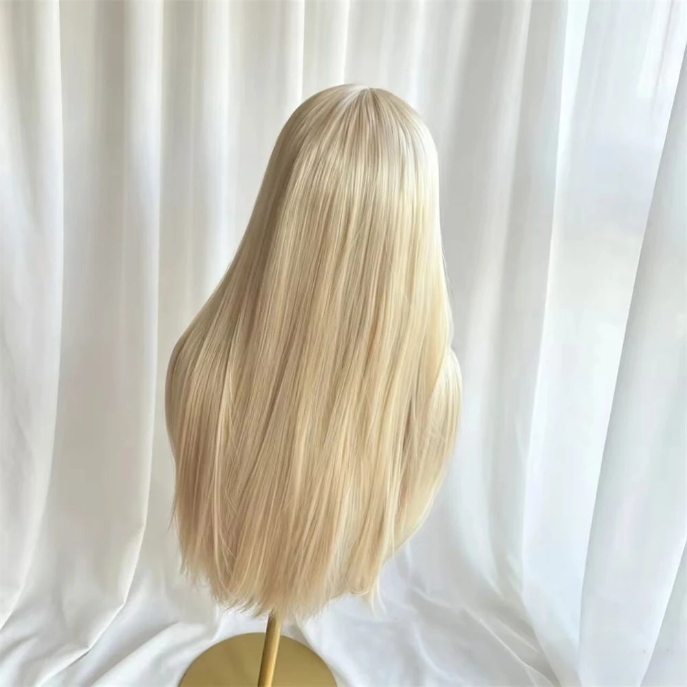13x4 Creamy Blonde Synthetic HD Lace Front Wig Woman Wigs High Quality Heat Resistant Fiber Wig Soft Long Straight Wig 26 Inch