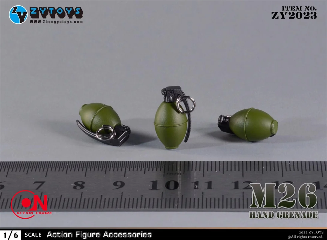 6PCS ZYTOYS ZY2022 ZY2023 ZY2024 1/6 Scale M26 MK2 Hand Grenade Scene Accessories Model Fit 12'' Soldier Action Figure Body Doll