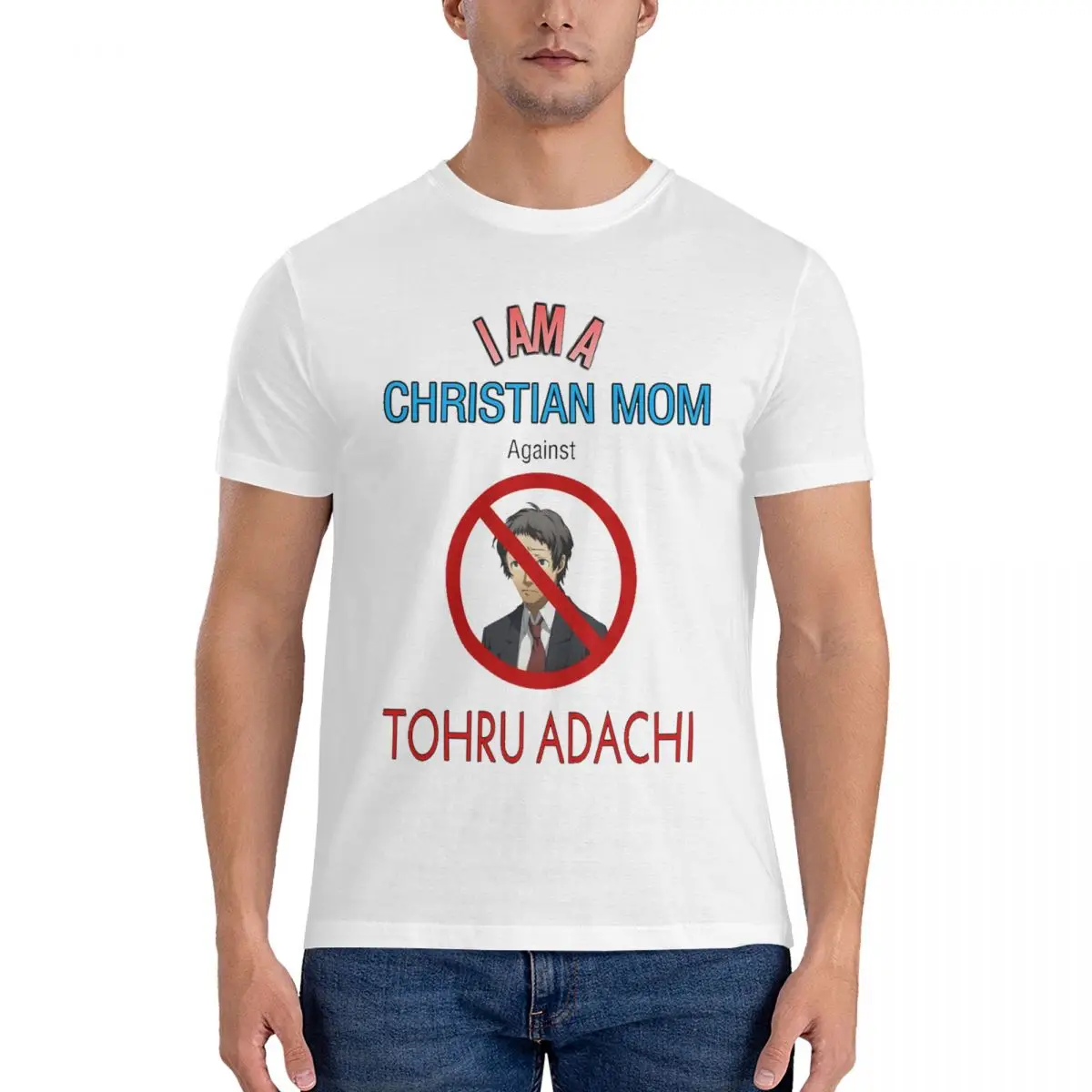 Christian Moms Against Tohru Adachi T-Shirt for Men Cotton Oversized T Shirts Men's Tees Short O-Neck Summer Clothes Tops S-6XL