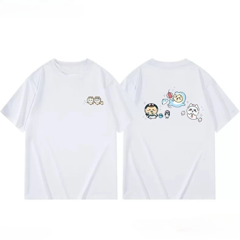 CHIIKAWA Men's Y2K Pure Cotton T-shirt Summer Comfortable Breathable High Quality Parent-Child Clothing Ins Style
