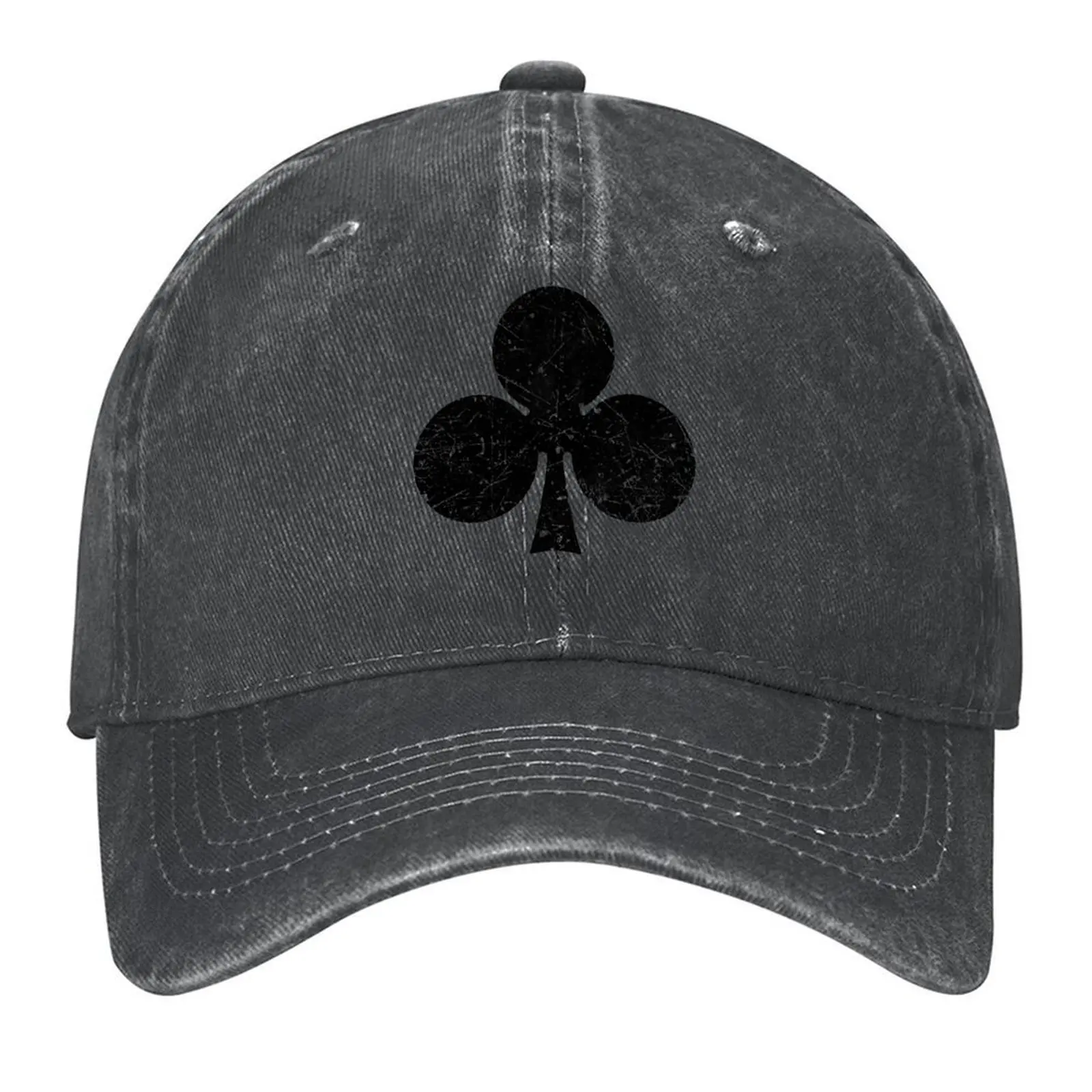 

Clubs Sign Playing Cards Clovers Black Baseball Cap Military Tactical Cap Luxury man cap Visor custom caps Hats For Men Women's