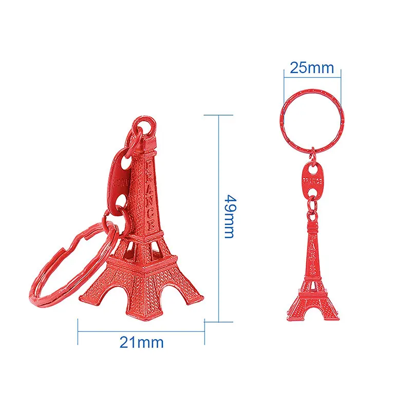 50 pçs retro chaveiro torre eiffel chaveiro mini chaveiro pingente decorações