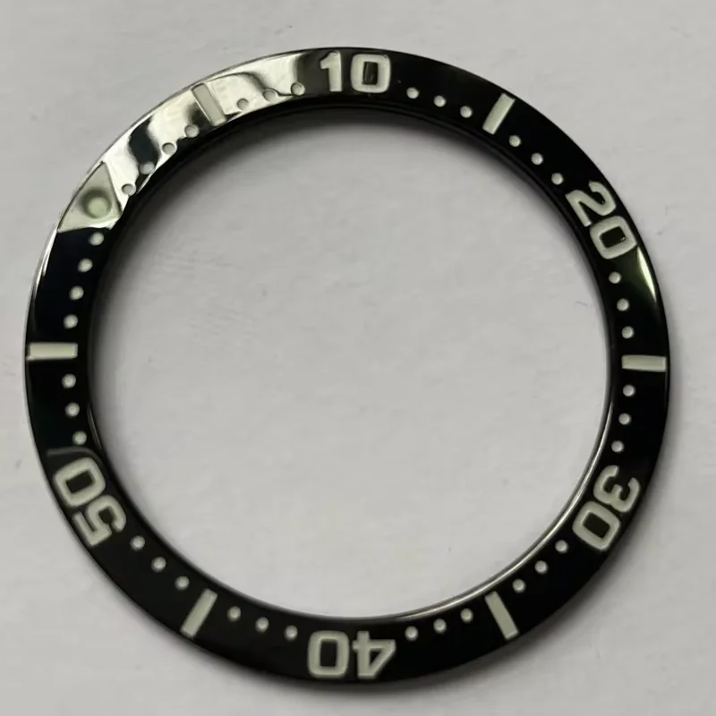 Boîtier de montre de plongée en acier, matériau noir, bleu, insert de lunette, pièces de montre, 38mm, 30.5mm, adapté pour éventuelles B185, 187