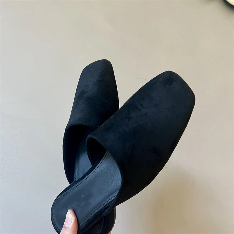 Baotou Half Slippers for Women Wearing Summer New Korean Version Square Headed One Step Lazy Muller Slippers for Women view 5