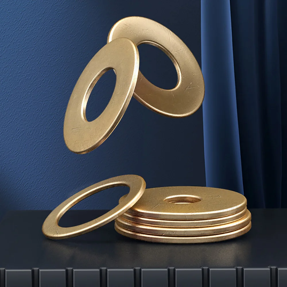 2-200 Thickness 0.4mm-2mm Brass Flat Washer M2.5 M3 M4 M5 M6 Solid Copper Washers Various Specifications High Quality Gasket Pad
