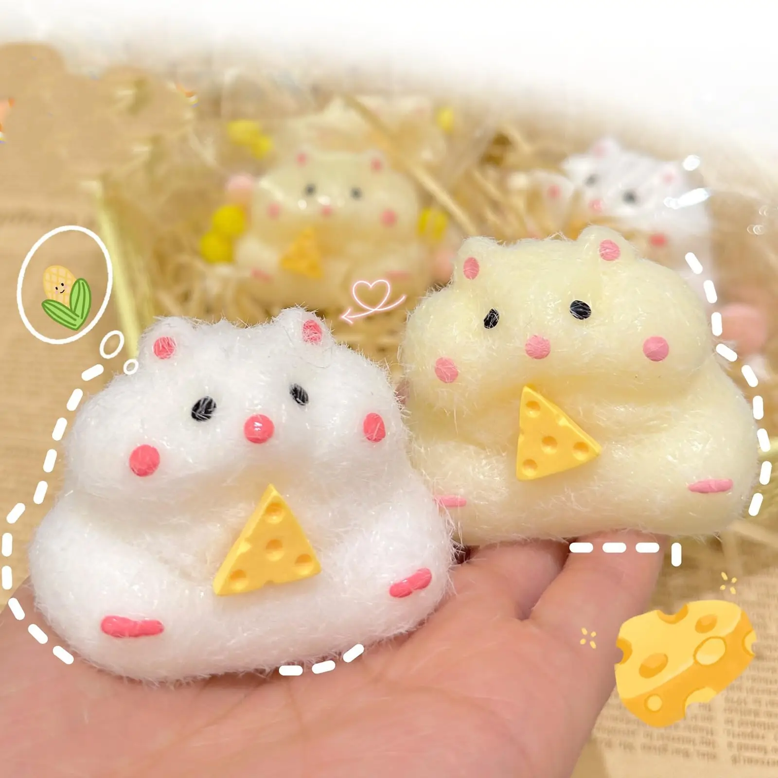 1 pc Squishy Hamster Squeeze Toys,3inch Big Cute Soft Hamster Squishy Toys,Stress Relief Squishies for Party Favors, Pinch Family, Fidget Toys Suitable Adults And Tenns