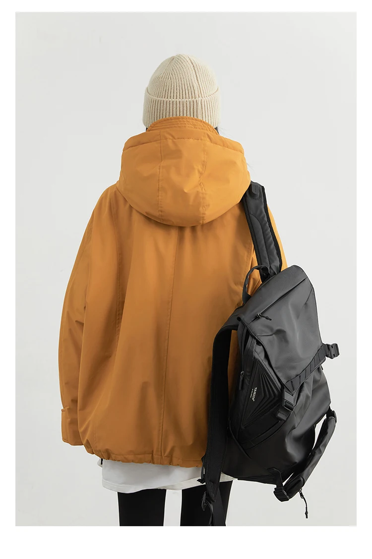 CHIC VEN Women Down Jacket Loose Outdoor Stand Up Collar Hooded 90 White Duck Down Lady Sport Coat Winter 2024 Female Clothing