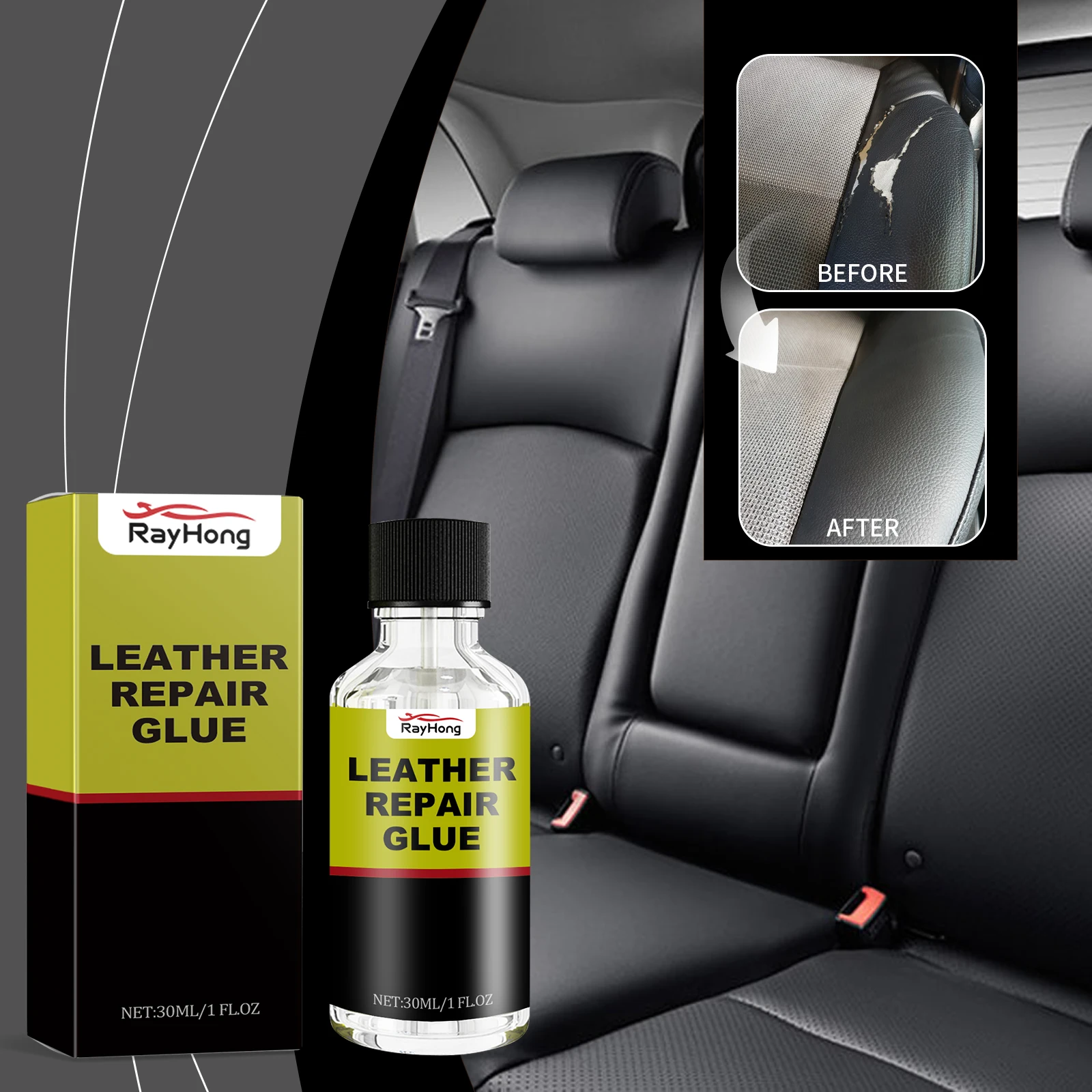 30ml Car Leather Repair Glue Auto Seat Maintenance Leather Care Liquid Rubber Leather Gel Sofa Car Leather Adhesive Glue