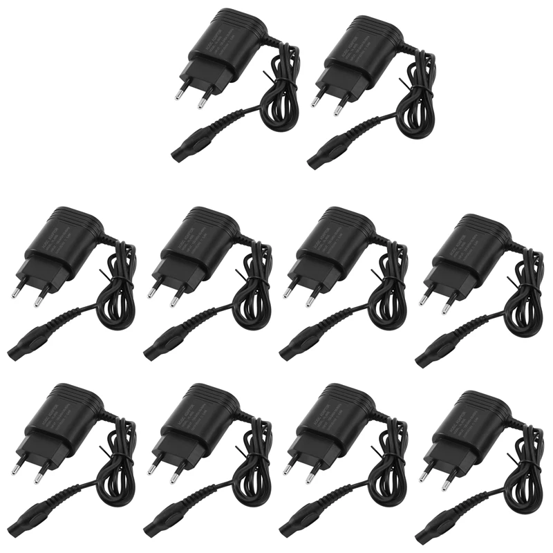 10X Shaver For EU Wall Plug Ac Power Adapter Charger For  Electric Shaver Adapter For Hq8505/6070/6075 (EU Plug)