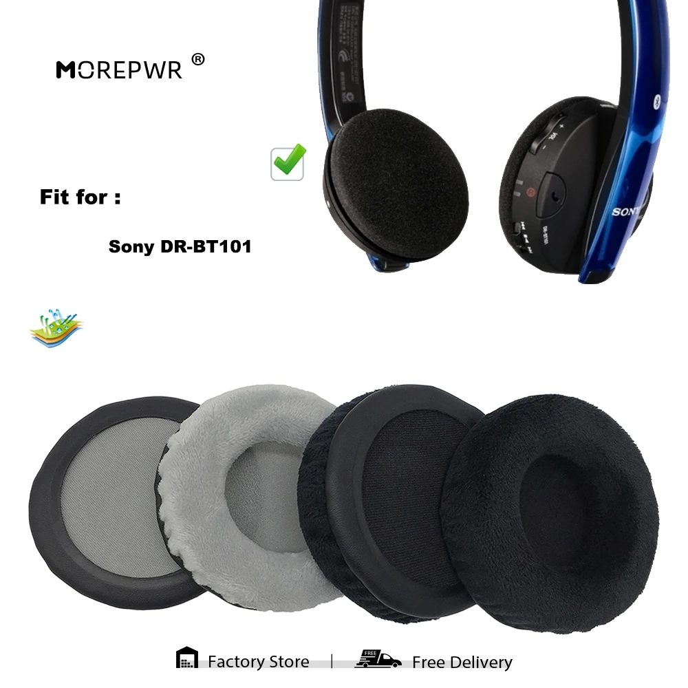 Morepwr, nueva actualización, almohadillas de repuesto para auriculares Sony DR-BT101, piezas de auriculares, cojín de cuero, funda de orejera de terciopelo