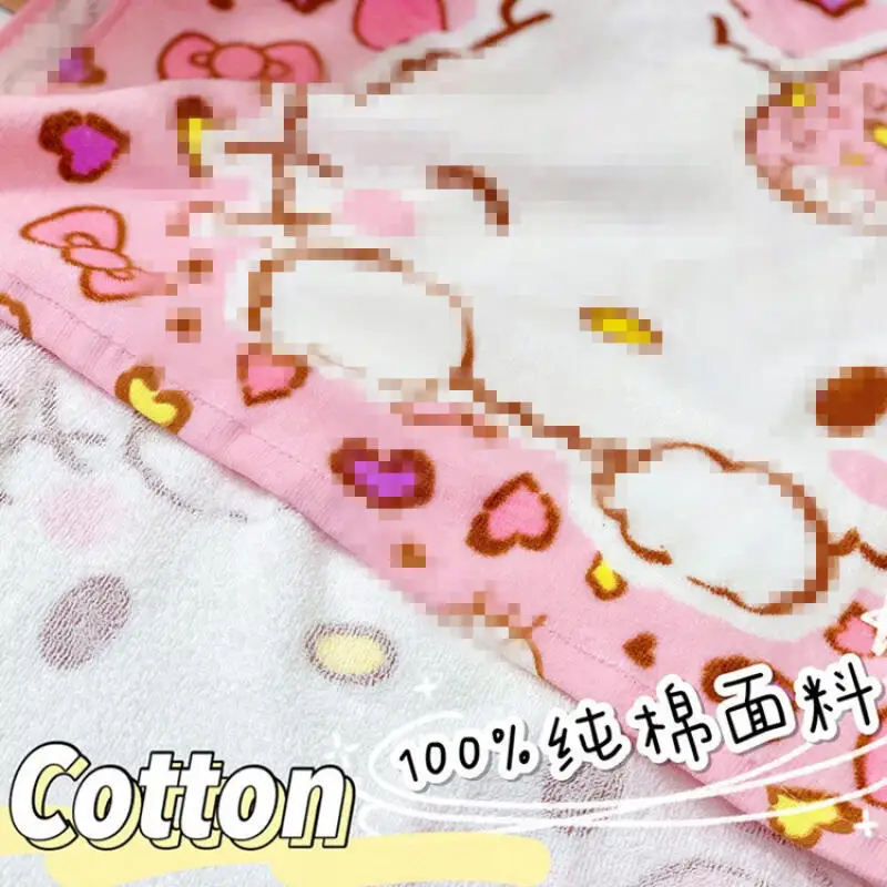 Cartoon Hello Kitty Bath Towel Kawaii Ku-Romi San-Rio Anime Student Bath Towel Beach Towel Throw Blanket Cotton Absorbent Towel - view 5