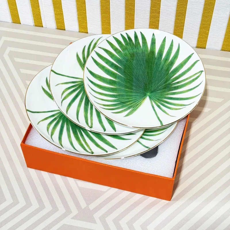 

Creative Hotel - Style Bone China Steak Plates - 8 - Inch Ceramic Plates 4 - Piece Set