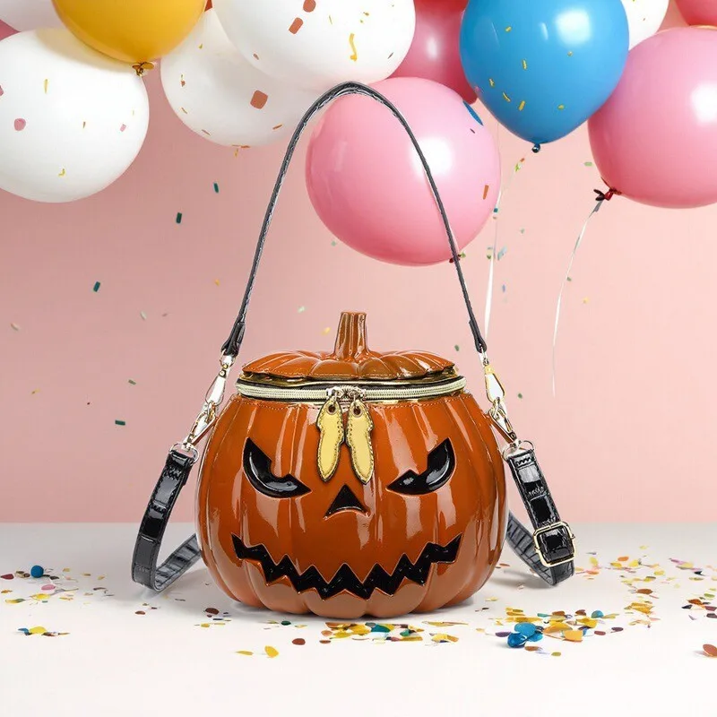 Halloween 3D Pumpkin Women Crossbody Shoulder Bag Casual Personalized Party Handbag