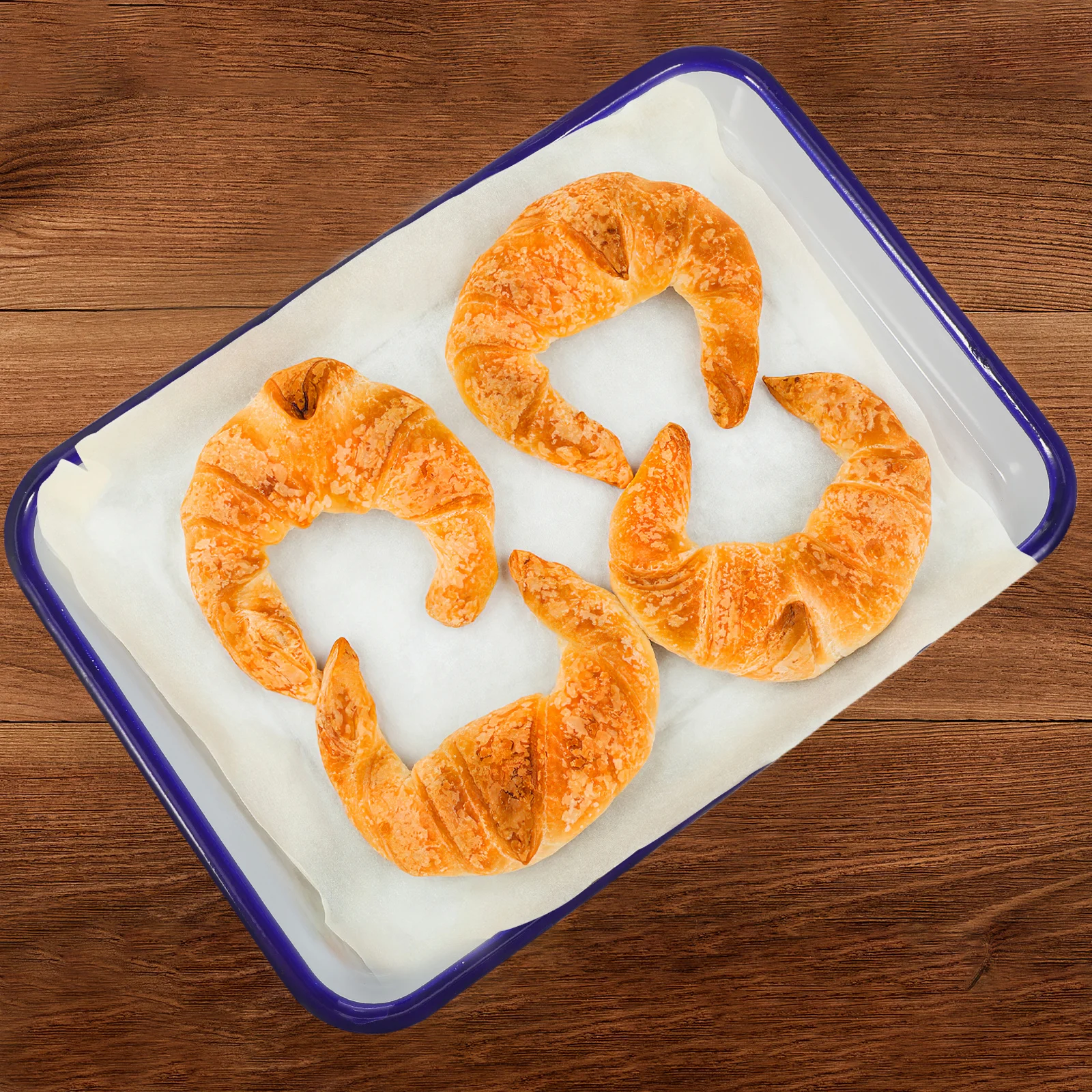 

2Pcs Enamel Baking Pan High Gloss Non-Stick Wear-Resistant Professional Design for Home Cooking Pizzas Crepes Enamel Pan