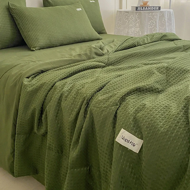 

Class A Waffle Gerson Summer Quilt Four-piece Skin-friendly Soft Spring Summer Dormitory Sheets Nordic Simple Style
