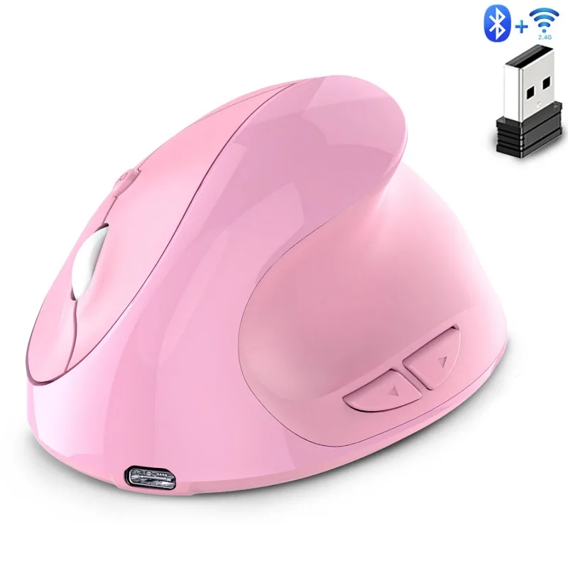 Ergonomic Vertical Wireless Mouse 2.4G Rechargeable Dual‑Mode Silent Right‑Hand Mice For PC Laptop Office Computer Accessories
